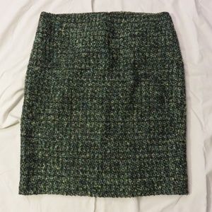 Liz Claiborne Green/Black Multi Check Pencil Skirt